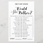 Papier Jeu de Baby shower rustique moderne IMPRIMÉ (Devant)