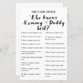 Papier Jeu de Baby shower rustique moderne IMPRIMÉ (Devant / Derrière)