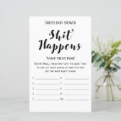 Papier Jeu de Baby Shower Rustique Moderne IMPRIMÉ (Debout devant)