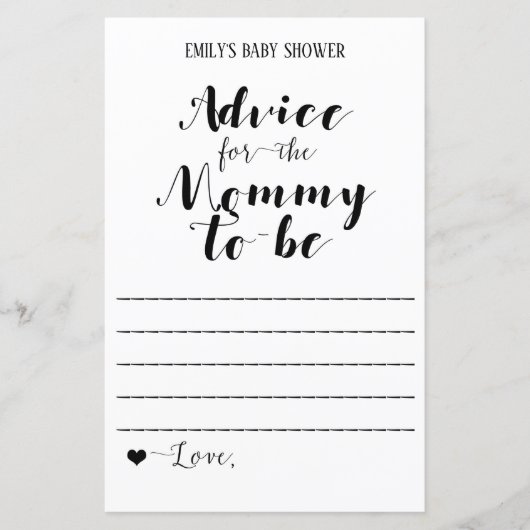 Papier Jeu de Baby shower rustique moderne IMPRIMÉ (Devant)