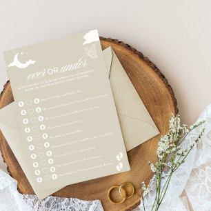Papier Jeu de Baby shower rustique Plus ou moins?