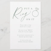 Papier Jeu de baby shower 'sage script put a ring on it' (Devant)