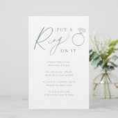 Papier Jeu de baby shower 'sage script put a ring on it' (Debout devant)