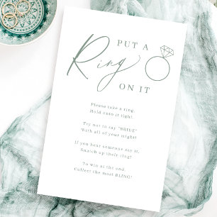 Papier Jeu de baby shower 'sage script put a ring on it'