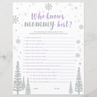 Jeu de Baby Shower Silver & Purple Winter Wonderla
