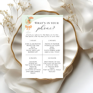 Papier Jeu de Baby Shower Spritz What's In Your Phone