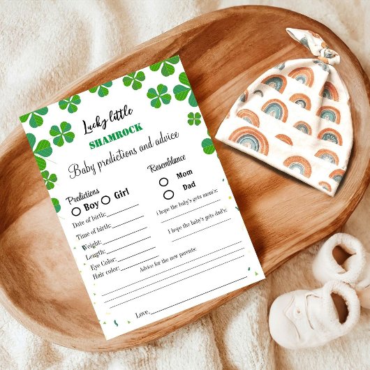 Papier jeu de baby shower St Patrick prédiction de bébé 