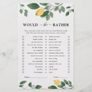 Papier Jeu de Baby Shower sur le thème d'aquarelle botani