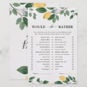 Papier Jeu de Baby Shower sur le thème d'aquarelle botani (Devant / Derrière)