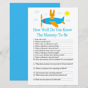 Papier Jeu de baby shower sur les avions jouets : Connais