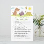 Papier Jeu de baby shower sur les dinosaures (Debout devant)