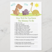 Papier Jeu de baby shower sur les dinosaures (Devant)