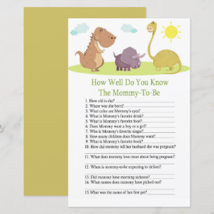 Papier Jeu de baby shower sur les dinosaures