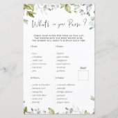 Papier Jeu de Baby shower verdoyant Qu'y a-t-il dans votr (Devant)