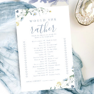 Papier Jeu de baby shower 'Wildflower would she rather'