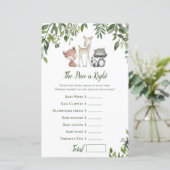 Papier Jeu de Baby shower Woodland - Le prix est juste (Debout devant)
