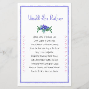 Papier Jeu de Baby Shower 'Would She Rather Succulent'