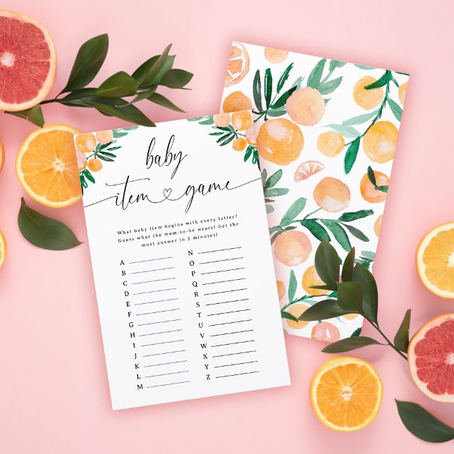 Papier Jeu de bébé de douche de bébé Citrus Orange (Créateur téléchargé)