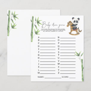 Papier Jeu de bébé Panda. Jeu de Baby Shower