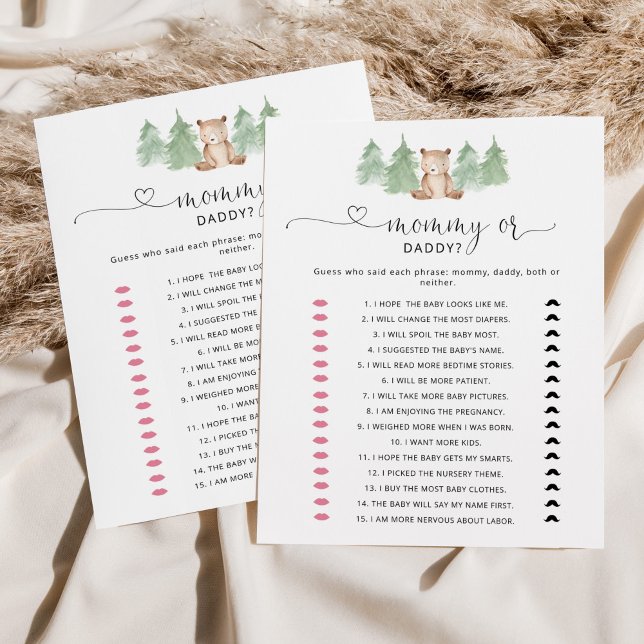 Papier Jeu de bébé pour maman ours ou papa (Créateur téléchargé)