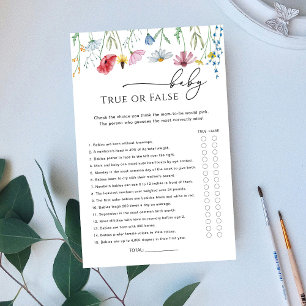 Papier Jeu de bébé Vrai ou Faux Fleurs Sauvages