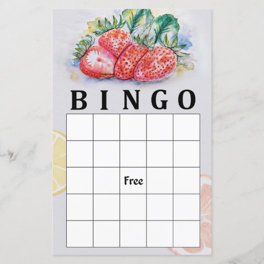 Papier Jeu de bingo aux fraises (Devant)