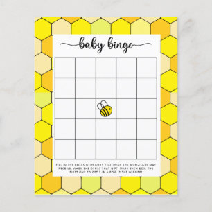 Papier Jeu de bingo Baby shower abeille