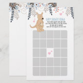 Papier Jeu de Bingo Baby Shower Bohème Garçon Kangourou (Devant / Derrière)