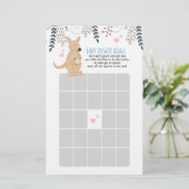 Papier Jeu de Bingo Baby Shower Bohème Garçon Kangourou (Debout devant)