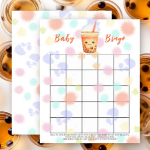 Papier Jeu de bingo Baby shower Bubble Tea
