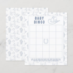 Papier Jeu de bingo Baby shower Cowboy