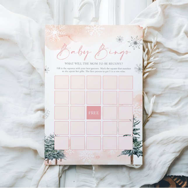 Papier Jeu de Bingo Baby shower d'hiver (Créateur téléchargé)