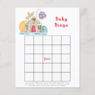 Papier Jeu de bingo Baby shower maison en pain d'épices