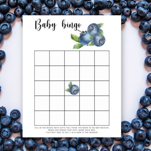 Papier Jeu de bingo Baby shower - Myrtille (Créateur téléchargé)
