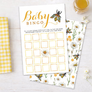 Papier Jeu de Bingo Baby Shower Thème Abeille Bumblebee