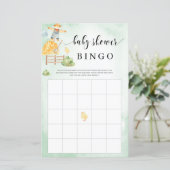 Papier Jeu de bingo Baby shower thème animaux de la ferme (Debout devant)