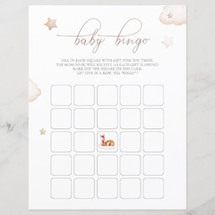Papier Jeu de bingo bébé aquarelle genre neutre Oh Deer