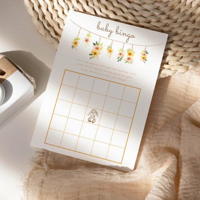 Papier Jeu de Bingo Bébé - Baby shower lapin de Pâques (Créateur téléchargé)