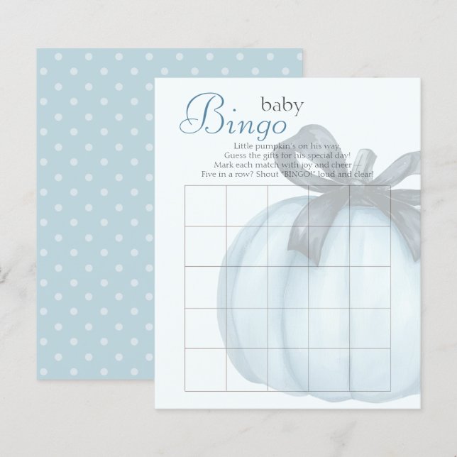 Papier Jeu de Bingo Bébé Citrouille Arc (Devant / Derrière)