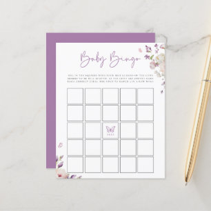 Papier Jeu de Bingo Bébé Jardin Papillon