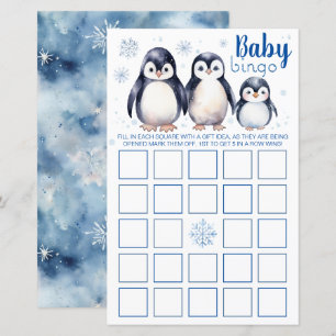 Papier Jeu de bingo bébé manchot – Thème hivernal