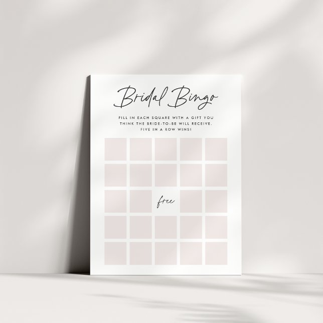 Papier Jeu de Bingo Blush & Black Fête des mariées (Créateur téléchargé)