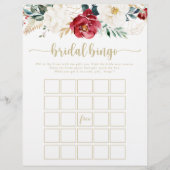 Papier Jeu de bingo classique à la florale d'or (Devant)