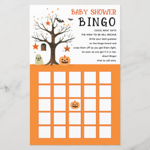 Papier Jeu de Bingo de Baby shower d'Halloween mignon et