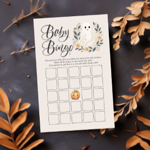 Papier Jeu de Bingo de Baby Shower Halloween Fantôme Mign