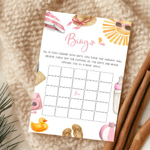 Papier Jeu de bingo de baby shower Rose Splish Splash