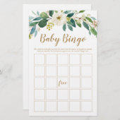 Papier Jeu de Bingo de bébé vert (Devant / Derrière)