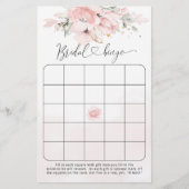 Papier Jeu de bingo de douche à fleurs rose vif (Devant)