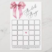 Papier Jeu de bingo de douche de la poule rose (Devant)