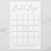 Papier Jeu de bingo de douche de mariée écriture moderne  (Devant)